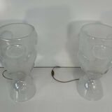 Italian Art Deco Murano Glass Vase Table Lamps
