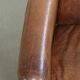 Fauteuil design aviateur en cuir de vache couleur cognac intemporelle