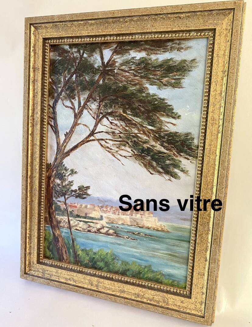 Tableau « Vue côte méditerranéenne", années 50