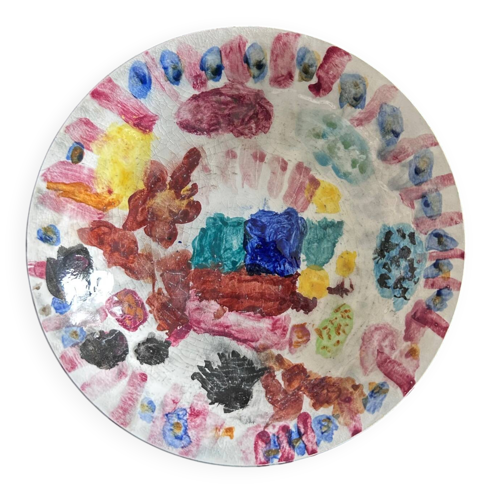 Decorative plate with abstract painting