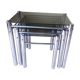 Pull-out tables in glass and metal 80 years