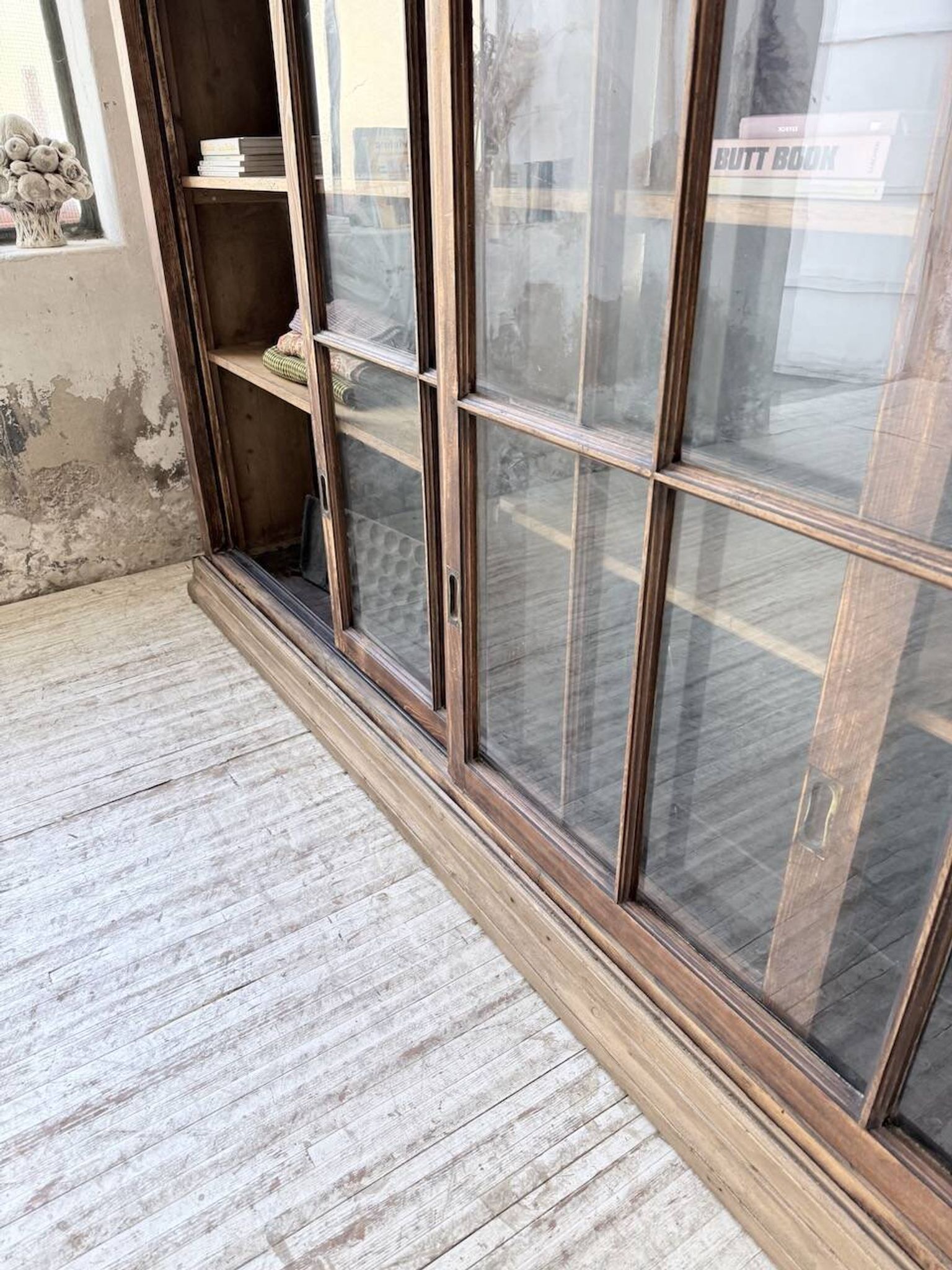 XXL industrial sideboard with glass doors