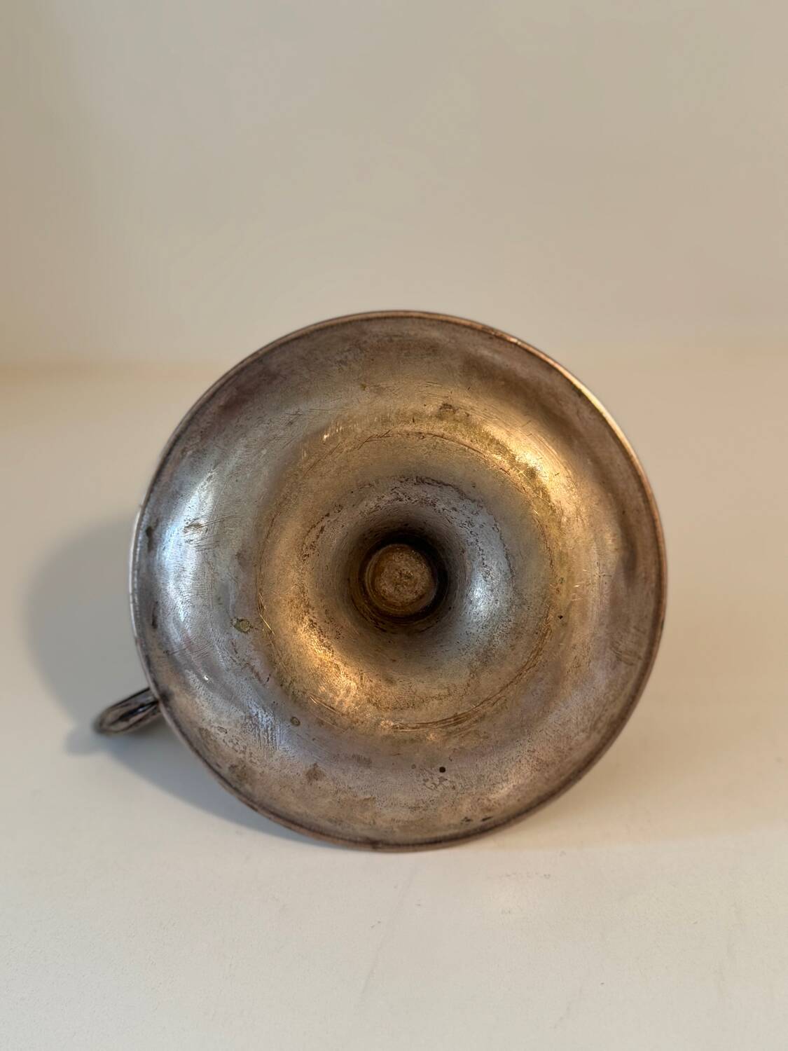 Antique metal hand candlestick – beautiful patina