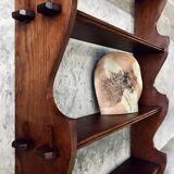 Brutalist shelf with dowels in solid oak