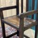 19th century Breton fireplace bench in oak, fir and chestnut