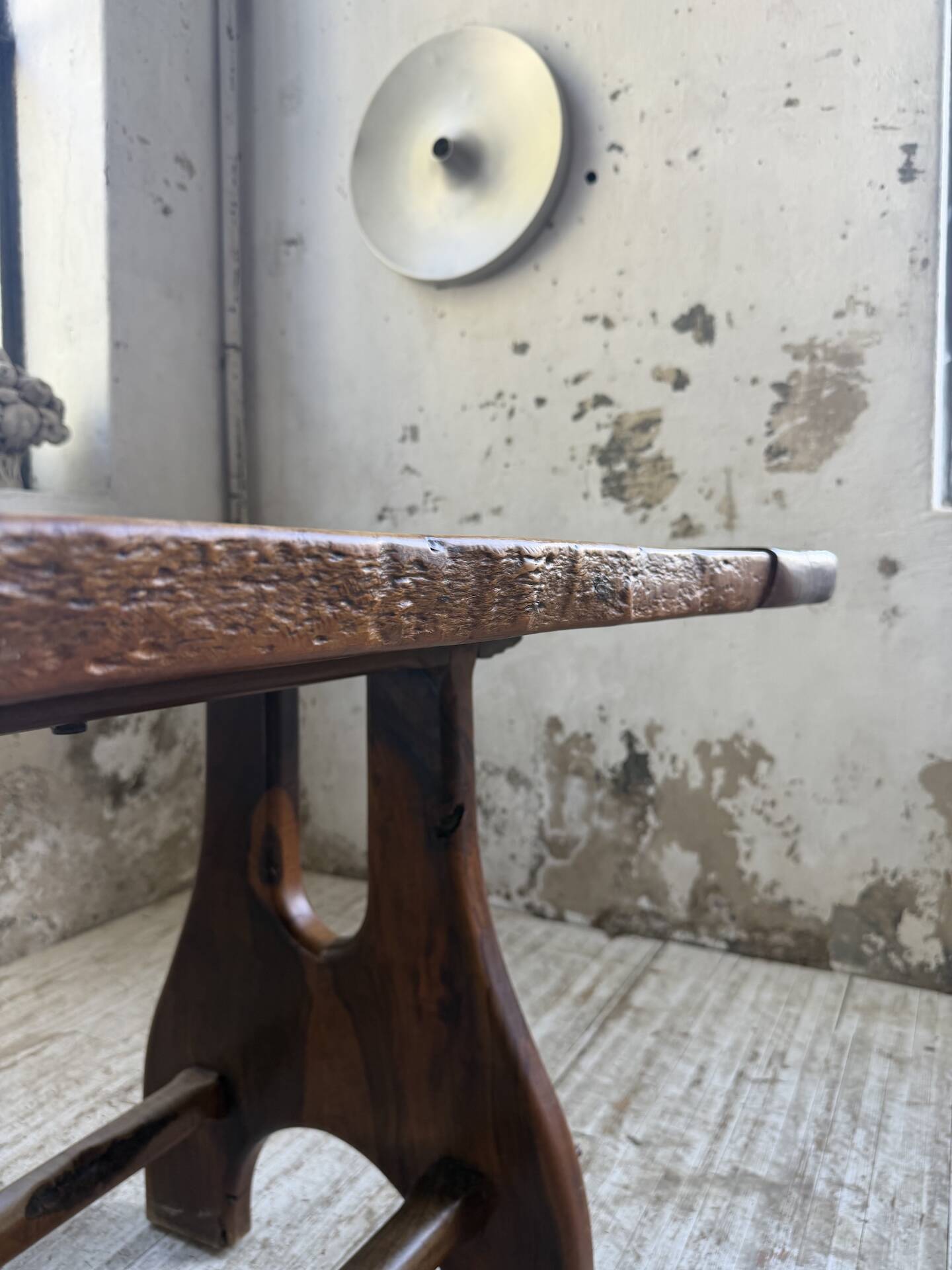 Dining table in solid olive wood Maison Skela 1960