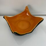 Cut handkerchief vintage ceramic two-tone free-form orange black