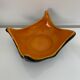Cut handkerchief vintage ceramic two-tone free-form orange black