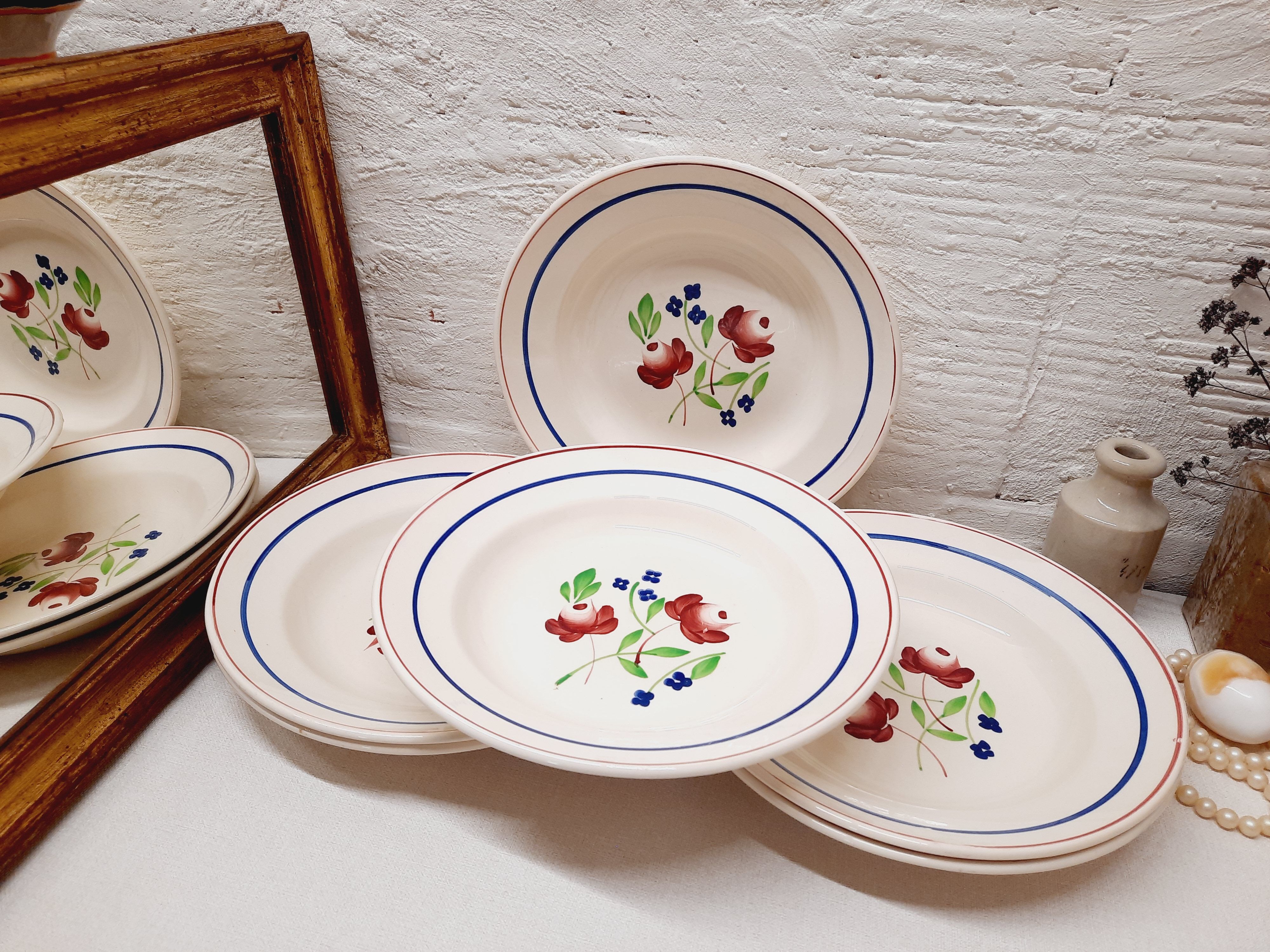 Set 6 hollow plates Lunéville