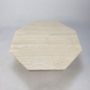 Italian travertine octagon coffee table, 1980