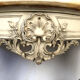 Louis XV style console in gray lacquered wood and marble top, nineteenth