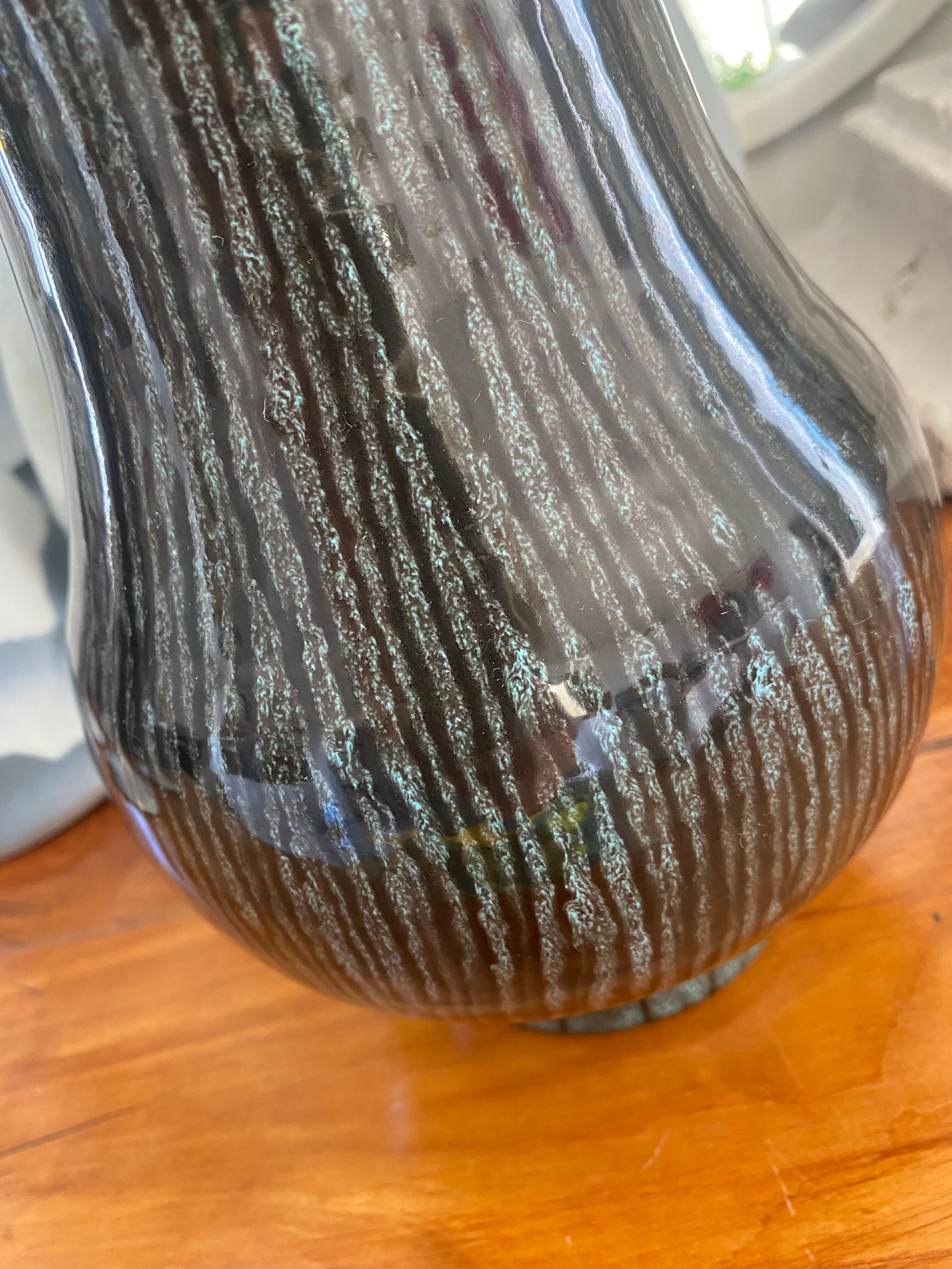 Accolay ceramic vase black gray and blue