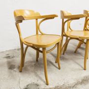 Set of 4 bistro armchairs with armrests from the 1960s.