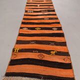 Old Turkish narrow Kilim Runner 184x39 cm shabby chic, vintage kelim