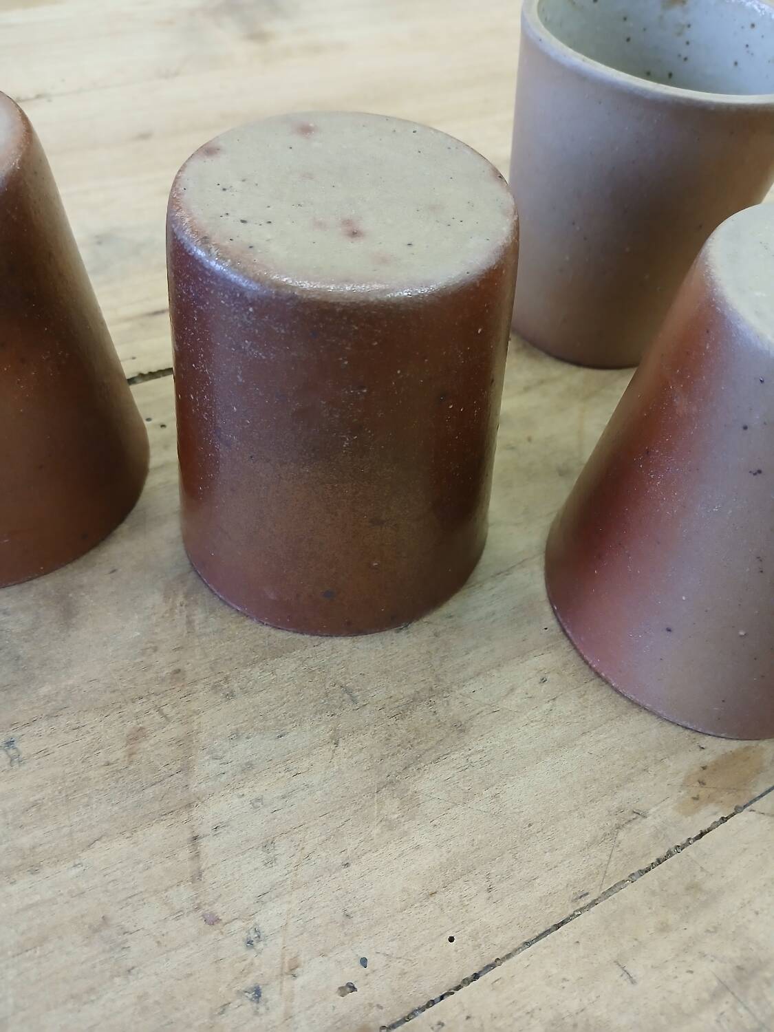 8 antique glazed stoneware cups/glasses