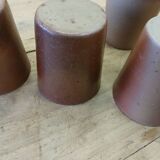 8 tasses / verres anciens en grès vernisse