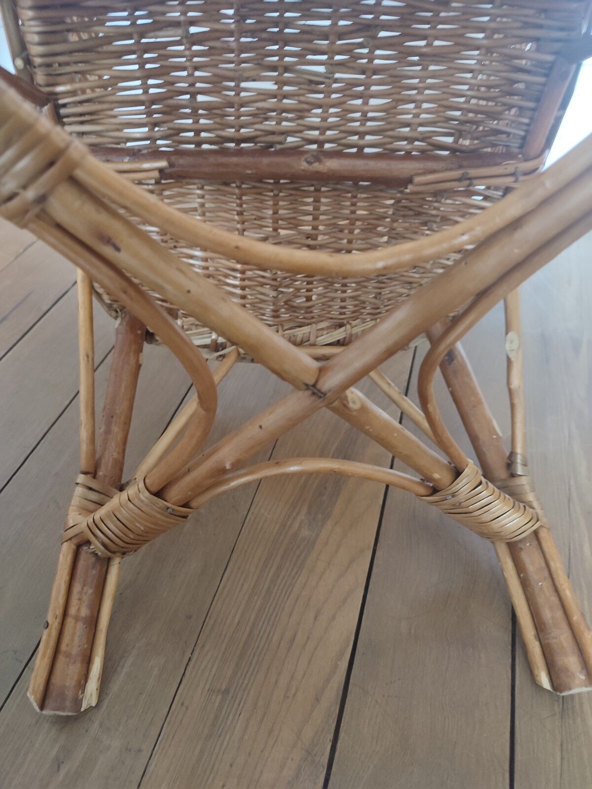 Vintage wicker children's armchair