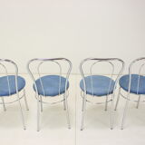 1980s Set of Four Chrome Dining Chairs, Italy