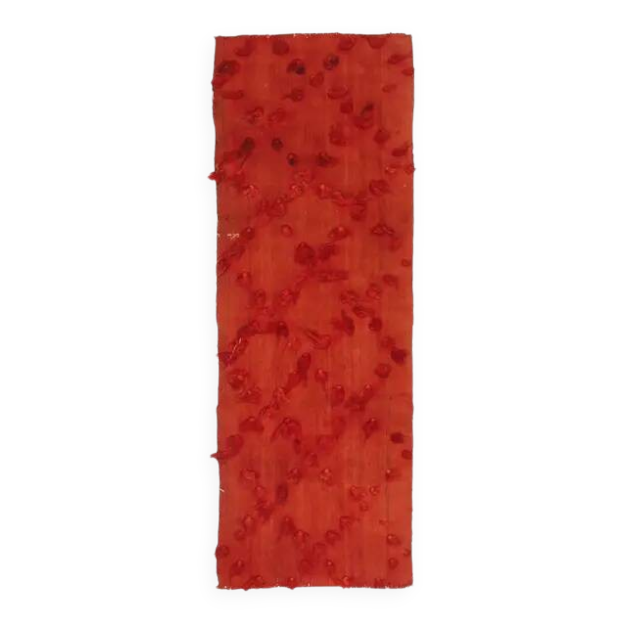 Vintage Turkish Hand-Knotted Wool Cotton Red Kilim Runner Rug 52x150