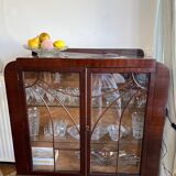 Varnished wooden display case