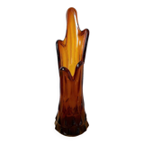 Amber glass vase 70s