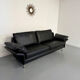 3-seater sofa Intertime I-Cielo black leather contemporary design