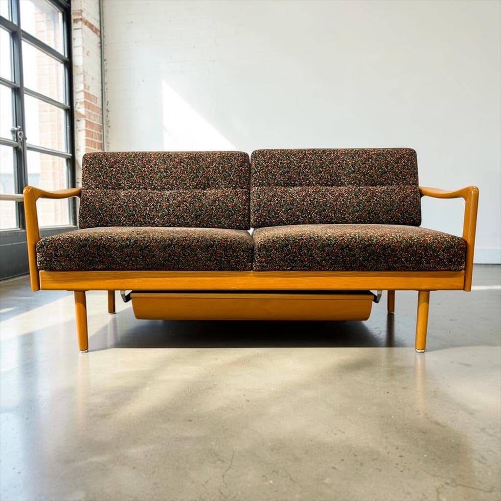 Lit de jour/fauteuil/canapé vintage en bois KNOLL