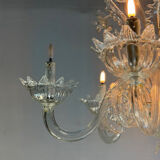 Venetian chandelier in Murano glass, 6 light arms, new electrification, circa 1930.
