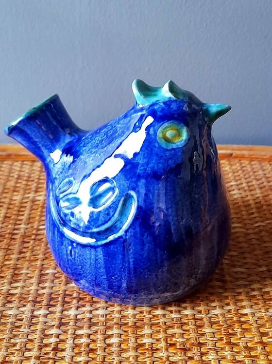 Vase Birds in Glazed Ceramic