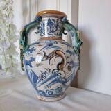 Ancient Spanish pottery amphora, Talavera Niveiro pottery 19th century