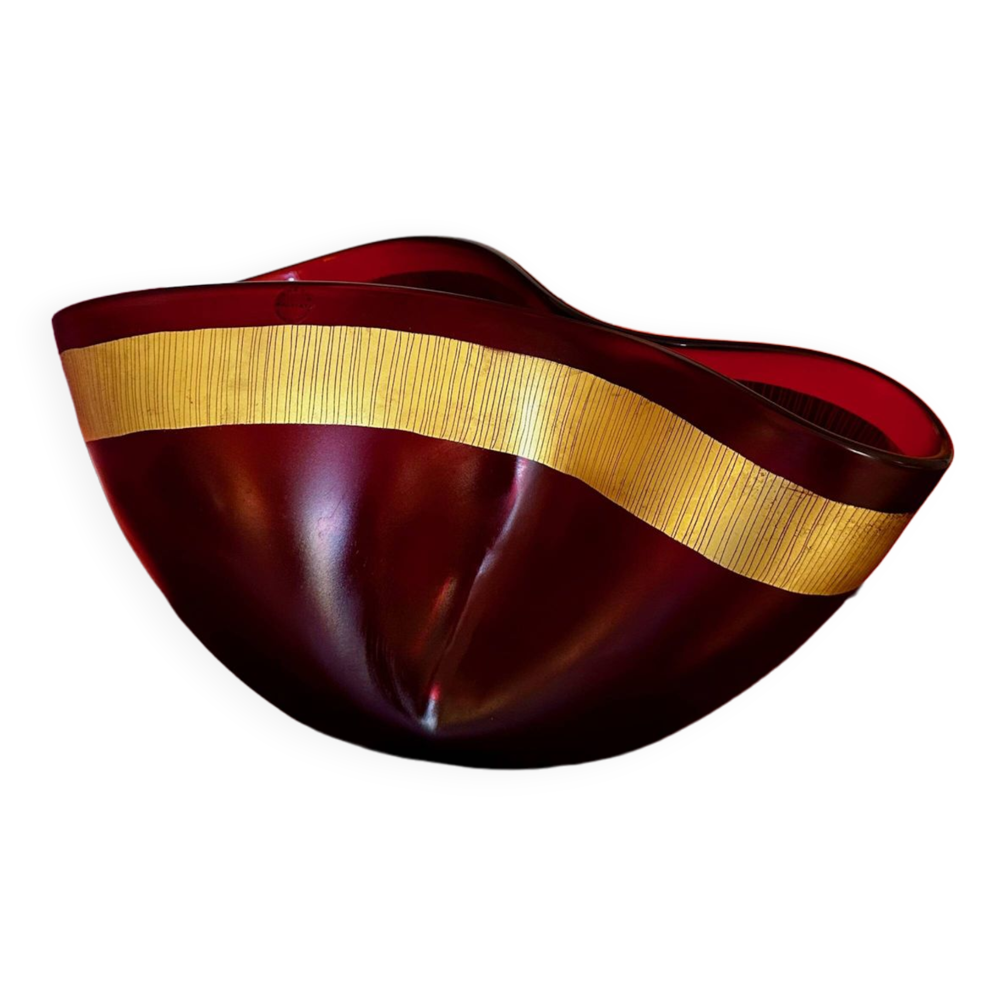 Sublime cup signed salviati murano, vintage model "pizzicati" 36 cm