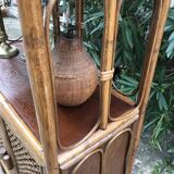 Vintage rattan bookcase