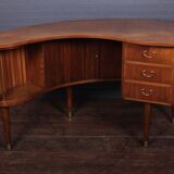 Walnut kidney desk by Tibergaard Nielsen, Denmark, c.1950
