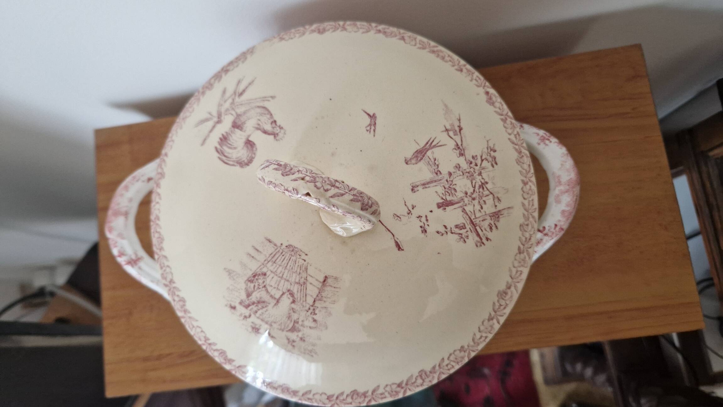 Sarreguemines soup tureen, country model F.F. Pexonne