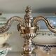 Two-light chandelier in silver metal