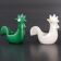 Pair of vintage roosters trinket bowls 1950