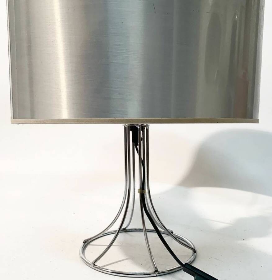 Chromed metal table lamp, 1970 design