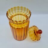 Large fluted blown glass jar