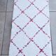 Tapis artisanal en coton recyclé - Réversible - Rouge et blanc