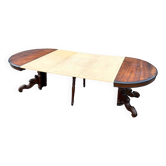 Grande table de salle à manger ovale en acajou d’époque restauration xix eme siècle