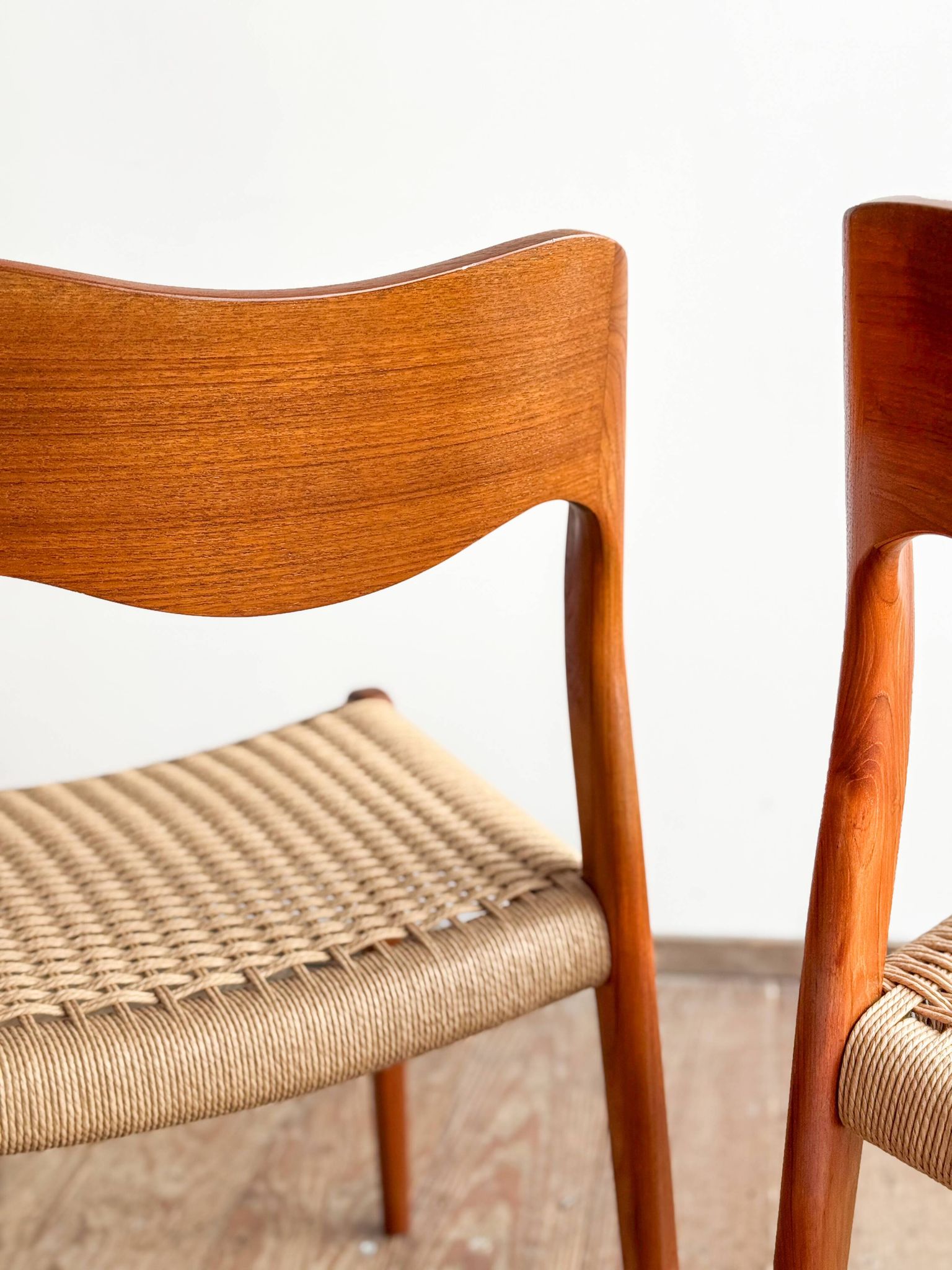 Set of 4 chairs 71 in teak by Niels O. Møller, JL Moller, Mid Century