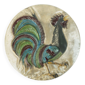 vintage 11" ruscha WALL TILE rooster motif 1970s