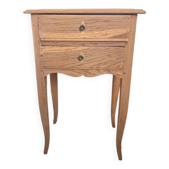 Marquetry wood bedside table