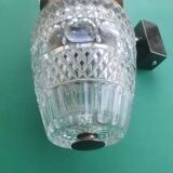 Vintage brass wall sconce with two glass globes