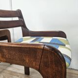 70s chairs for dining room in beech and Space Age fabric