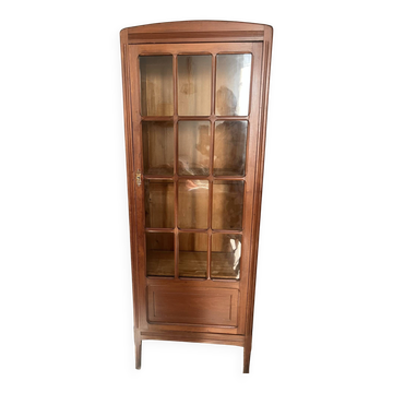 Small antique display cabinet in Art Deco style made of solid wood - H160cm