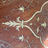 19th century wooden and brass tray