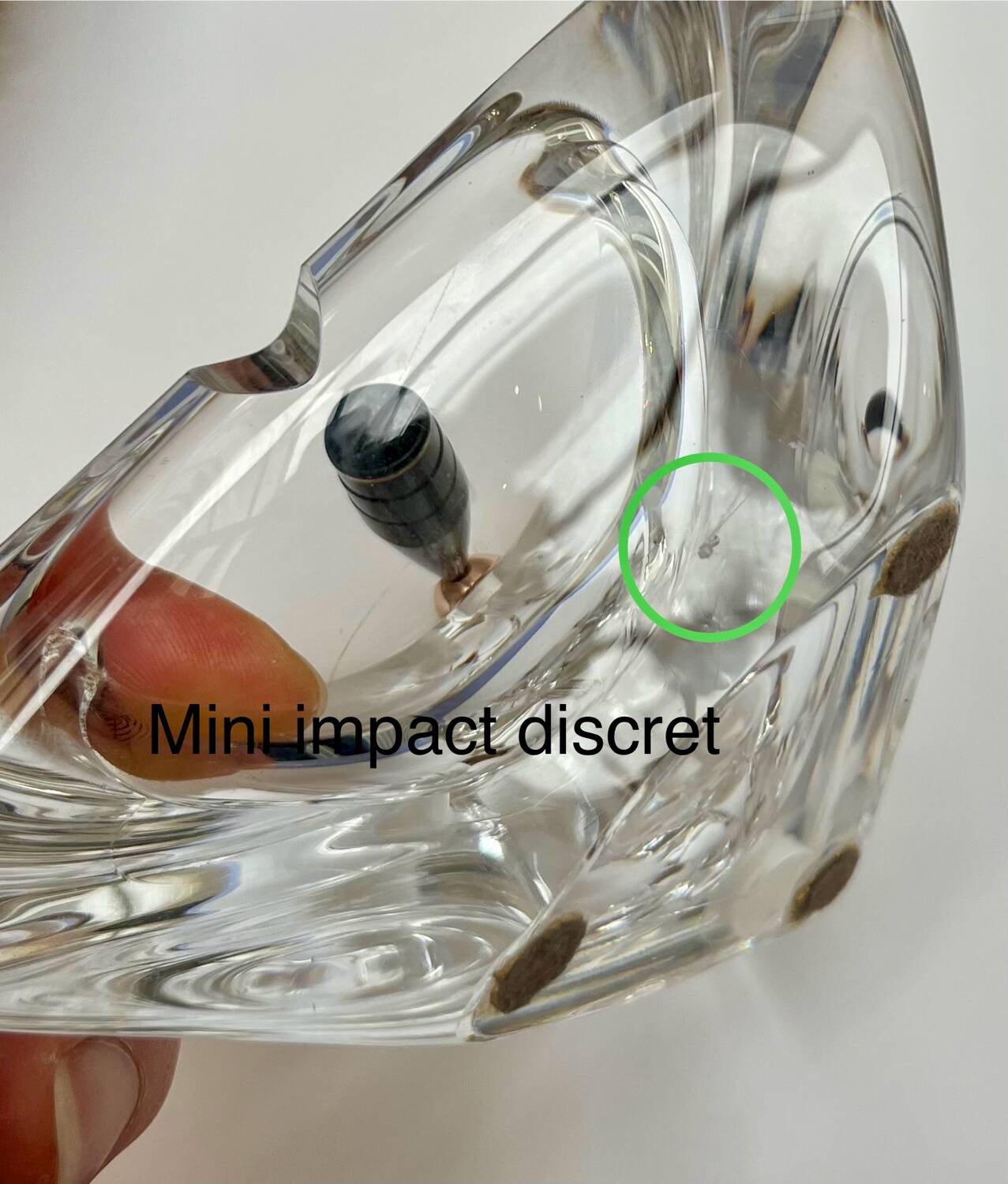 Crystal ashtray/pen holder signed DAUM