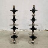 Midcentury stackable chrome candle holders Fritz Nagel