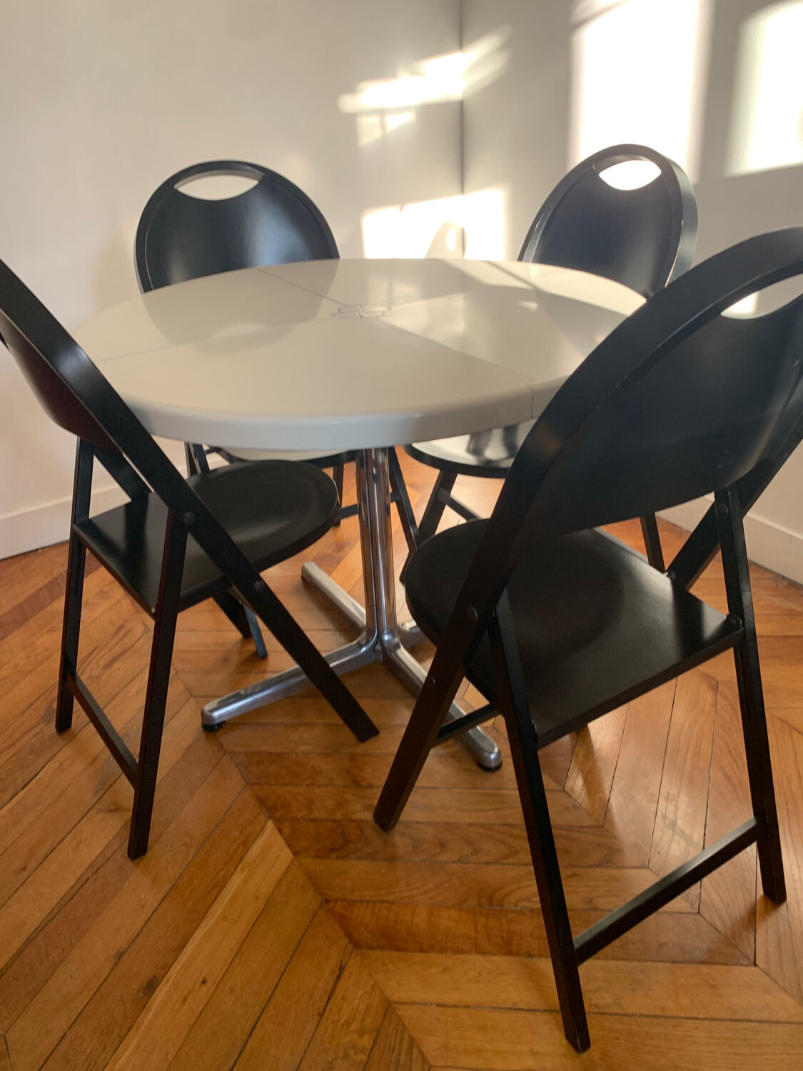 Castiglioni folding table & chairs 1965